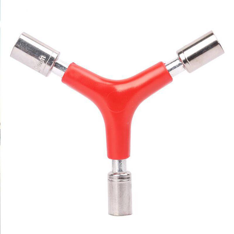 Llave de combinación de reparación de bicicletas herramienta hexagonal exterior de tres horquillas Herramienta de llave de tubo tipo Y