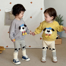 儿童时尚玩偶卫衣2025新款秋季男童韩版超萌上衣宝宝拼接打底裤潮