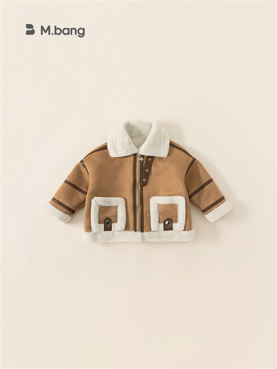 Babycity2023 invierno casual chaqueta de gamuza para niños y niñas entre padres e hijos chaqueta para niños DY82188