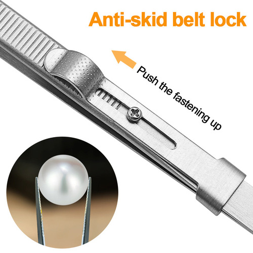 Stainless Steel Tweezers Multipurpose Tweezers Jewelry Clamping Tools Gem Clips Diamond Jewelry Tweezers