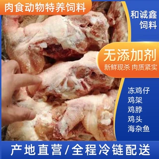 冷冻带脖鸡骨架加工鳄鱼类肉食动物饲料新鲜冷冻鸡架带脖