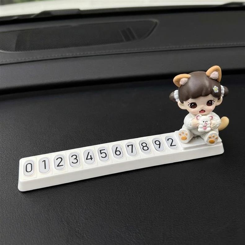 Cute Car Temporary Parking Number Plate 2025 New Model Zoraa for Girls, Phone Number Card Decoration