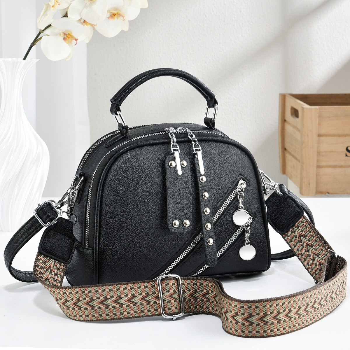 Bolso cuadrado universal, bolso de mano exquisito, bolso de hombro casual multicapa, bolso de moda, bolsas transfronterizas