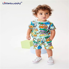 littlebuddy歐美風男童短袖童套裝童夏季新童裝兒童套裝夏棉
