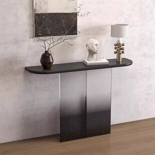 Ash Simple Entrance Table Gradient Acrylic Semi-circular Suspension Strip Case Home-facing Long Narrow Table Case