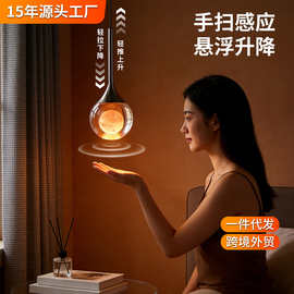 卧室床头吊灯北欧手扫升降月球灯轻奢高级感氛围吊线灯入户玄关灯