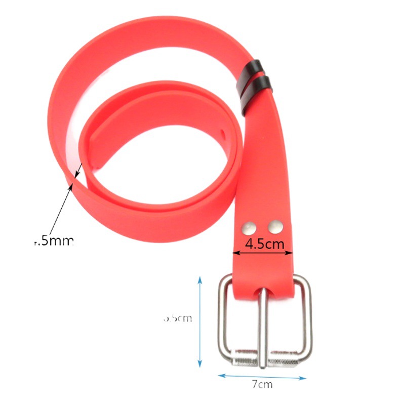 1.3m free diving fishing and hunting diving silicone weight belt stainless steel rivet belt buckle
