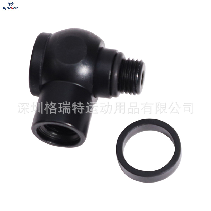 厂家批发 黑色潜水阀360度转接头水肺转接头