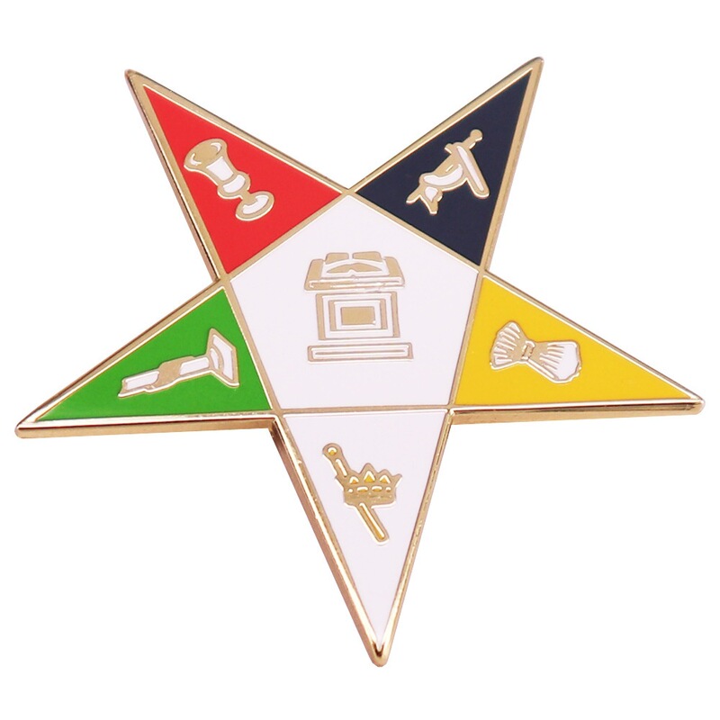 Oriental Star Masonic Car Emblem Metal Enamel Pin Jewelry Fashionable Personalized Backpack Decoration Oriental Star Masonic Car Emblem Metal Enamel Pin Jewelry Fashionable Personalized Backpack Decoration