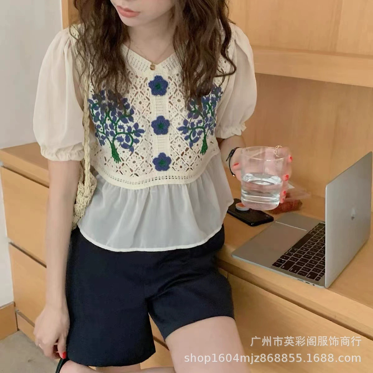 Французский шикарный сладкий пряный короткий топ женский летний дизайн