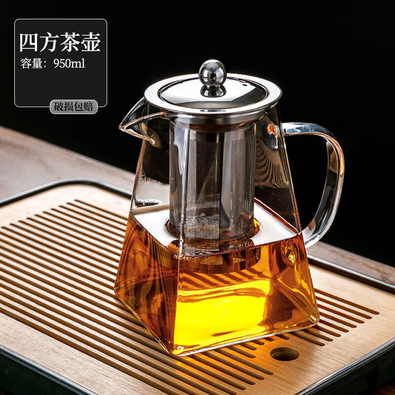 Vidrio de borosilicato alto resistente a altas temperaturas y al calor, estufa de cerámica eléctrica, tetera de espuma de calentamiento, tetera de cocción transparente simple engrosada para el hogar