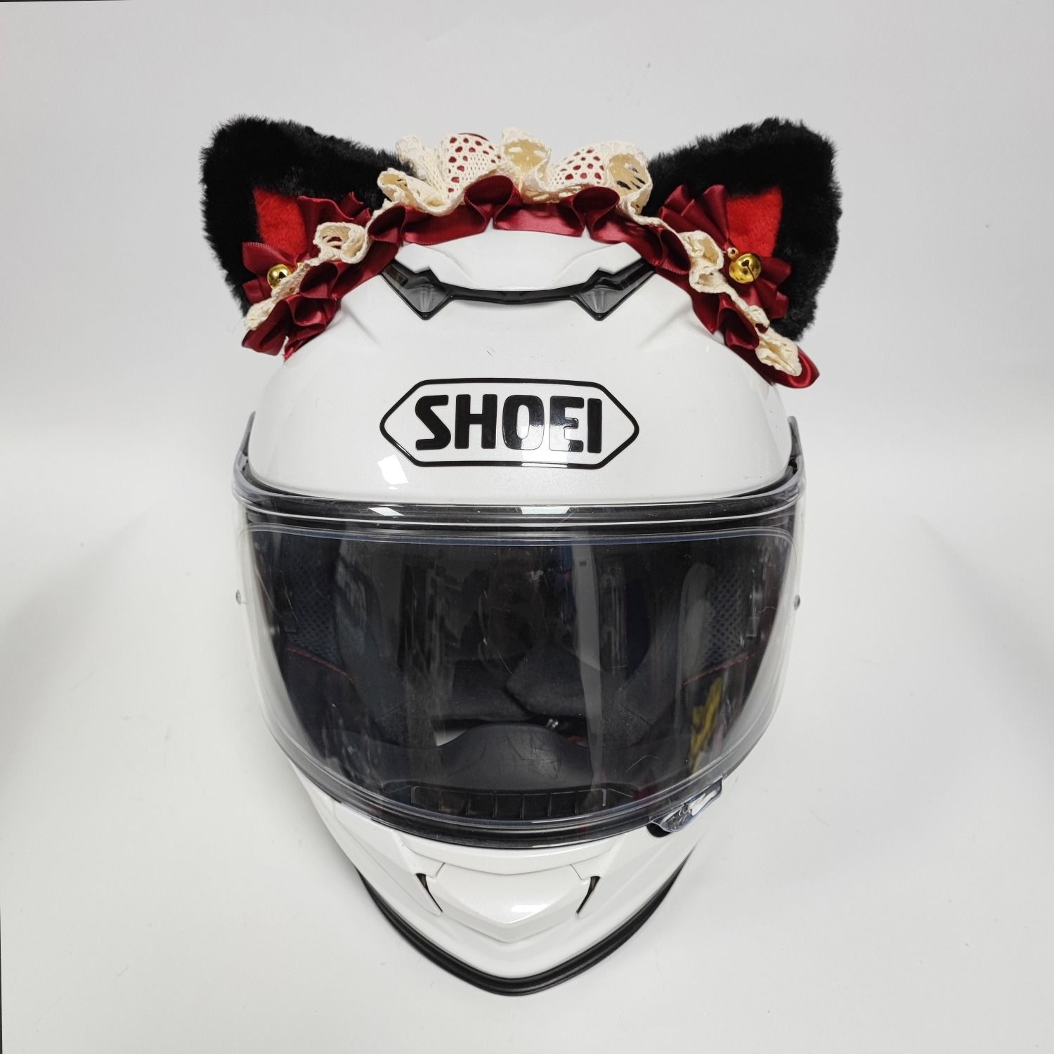 Lolita Style Cute Cat Ear Helmet Decoration Detachable Bendable Female Motorcycle Accessories Electric Vehicle Skiing