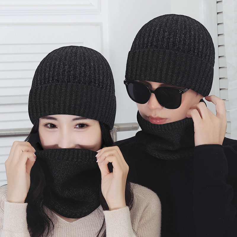 冬はシンプルな純色とベルベットの保温毛糸帽がおしゃれな包頭ニット帽に乗って防風防寒耳を保護する|undefined