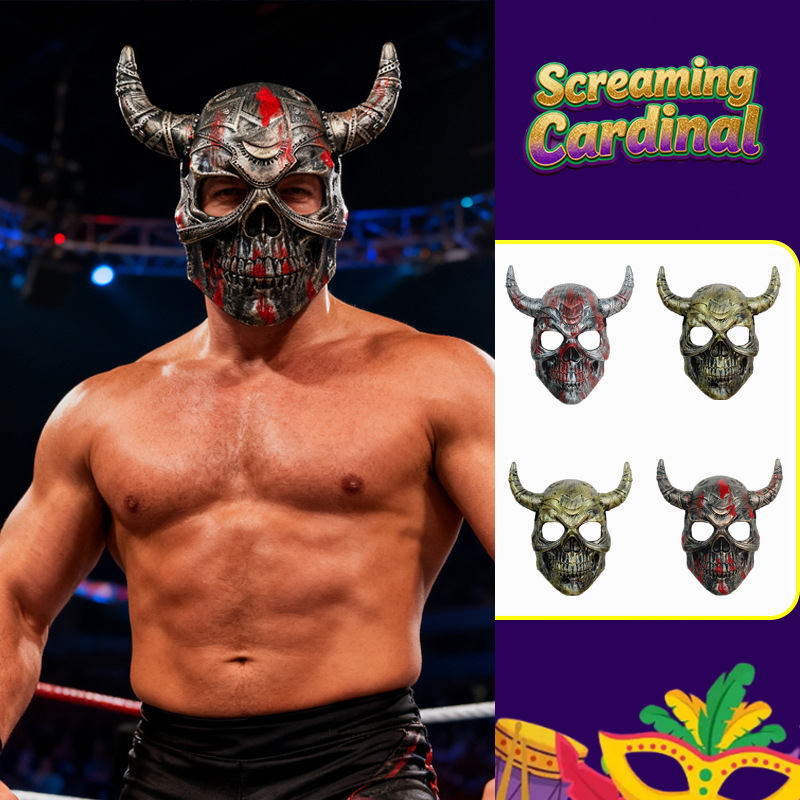 La máscara de estilo vikingo, la máscara Nephilim, la máscara de esqueleto de Nephilim, los propósitos de baile, el toque TK.