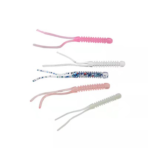 TPR root fishing bait 55MM12 pieces wholesale Luya soft bait Micro Luya soft bait sea fishing black head Microsoft bait