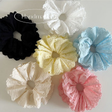 芭蕾风四层手作蕾丝镂空爱心花边大肠发圈韩国扎头发头绳发绳头花