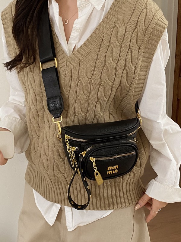 Bolso de tendencia transfronteriza para mujeres 2026 nuevo bolso de pecho de moda textura casual correa de hombro ancha mochila de hombro