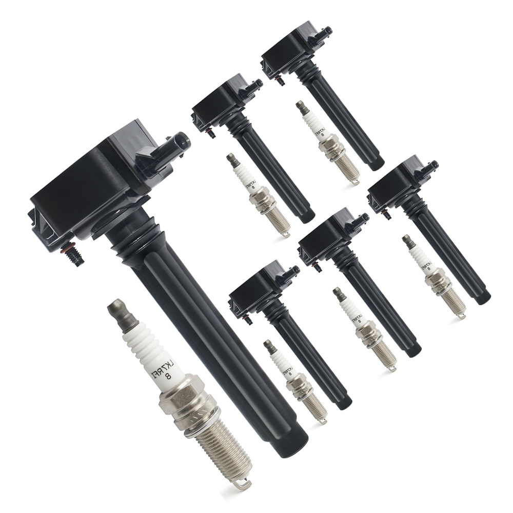 6-Piece Set of Ignition Coils and Iridium Spark Plugs UF648 97390 Suitable for Dodge Ram 3.6L V6
