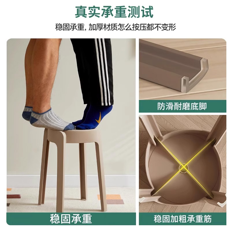 塑料凳子加厚家用大人结实2025新款可叠放特厚板凳结实耐用高圆凳