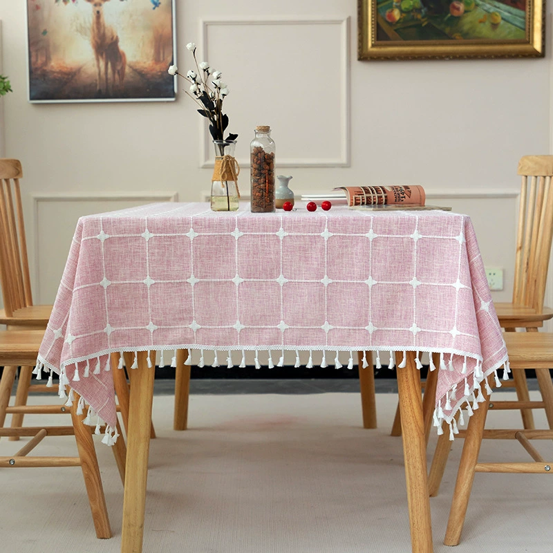 (Cross-border trading), picnic table, cloth, rectangular table mat, cotton and linen, with embroidery
