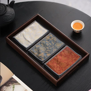 缠枝莲茶布茶巾垫吸水方巾加厚茶桌布功夫大号禅意高档日式养壶巾