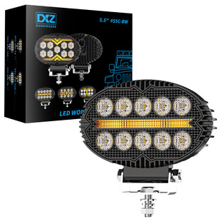 Dxz Black Warrior 5.5inch Oval 10Led Work Light Modified Floodlight Paving Off-Road Vehicle Light Engineering Vehicle Light