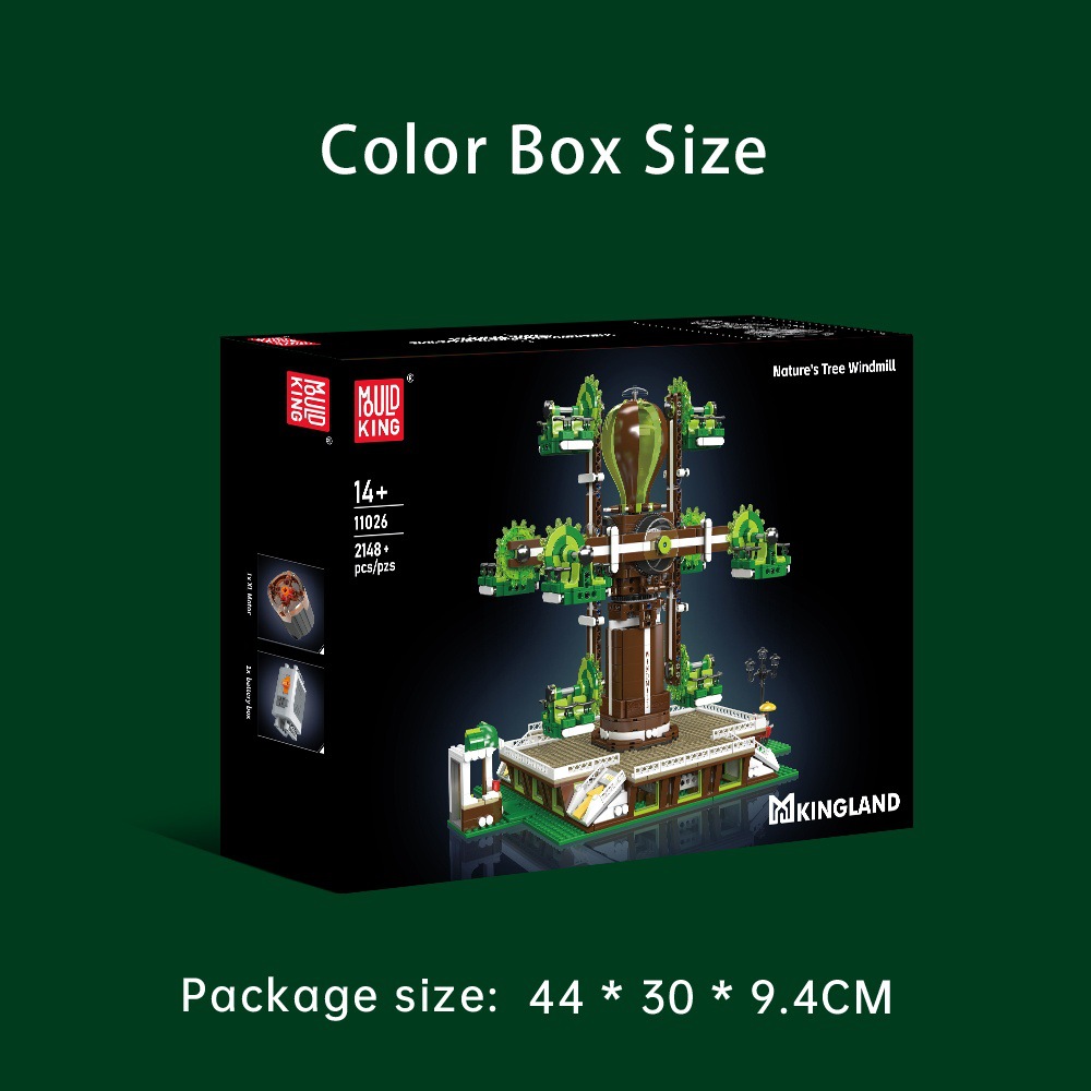 11026 árbol natural molino de viento eléctrico de control remoto juguetes de bloques de construcción para niños y niñas puzzle