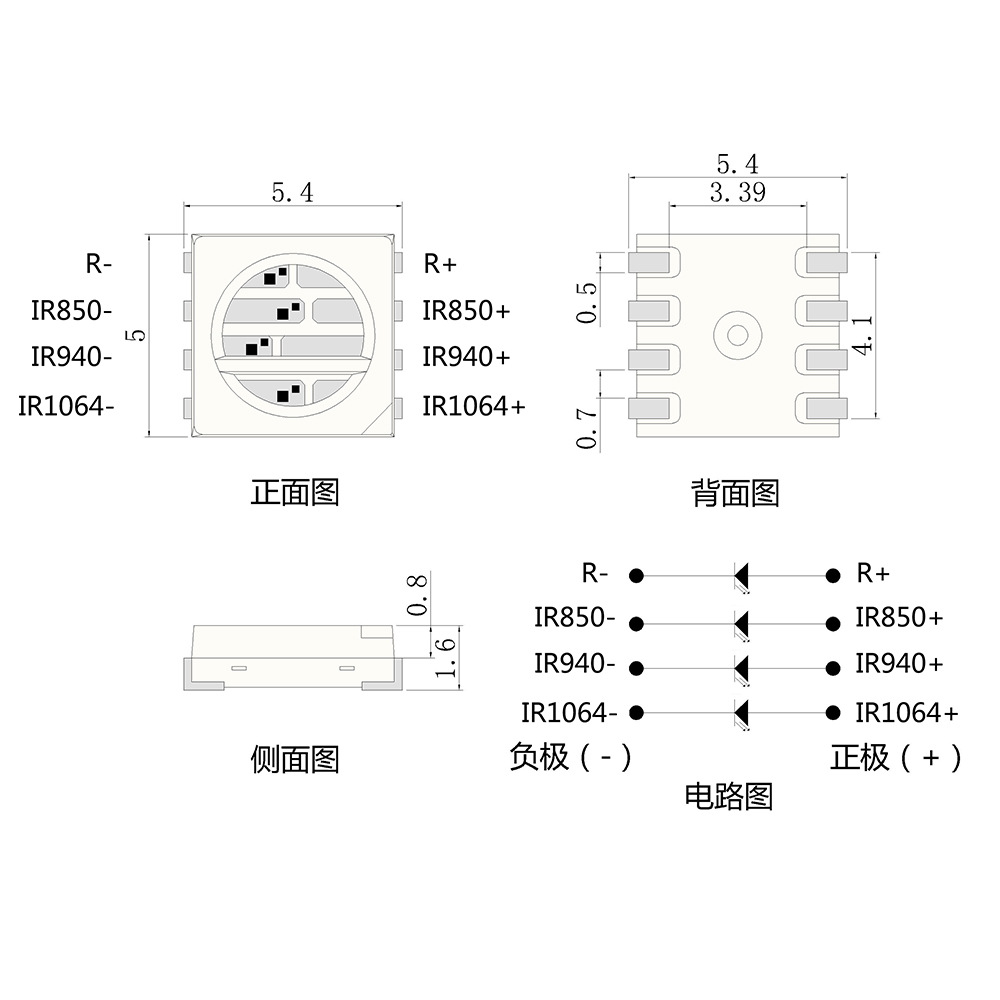 5050��Ƭled����ҽ�����Ƶ�660+850+940+1064nm�������