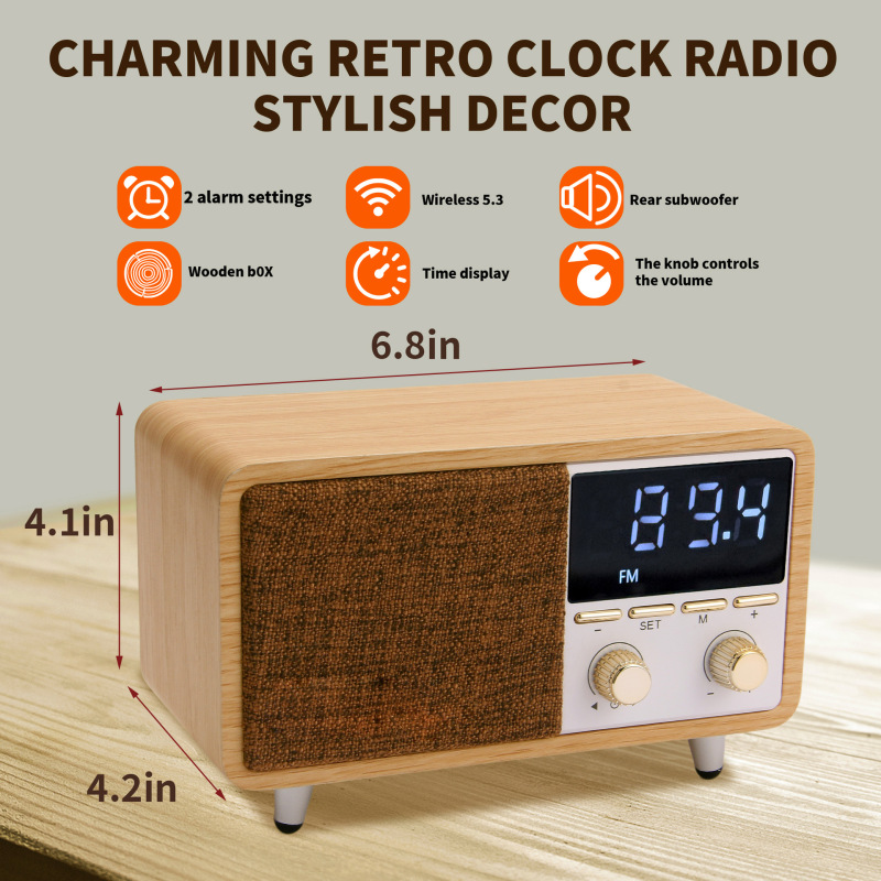 Multifunctional Bluetooth Speaker, Tf Card Playback, Mp3 Player, Alarm Clock, Radio Multifunctional Bluetooth Speaker, Tf Card Playback, Mp3 Player, Alarm Clock, Radio