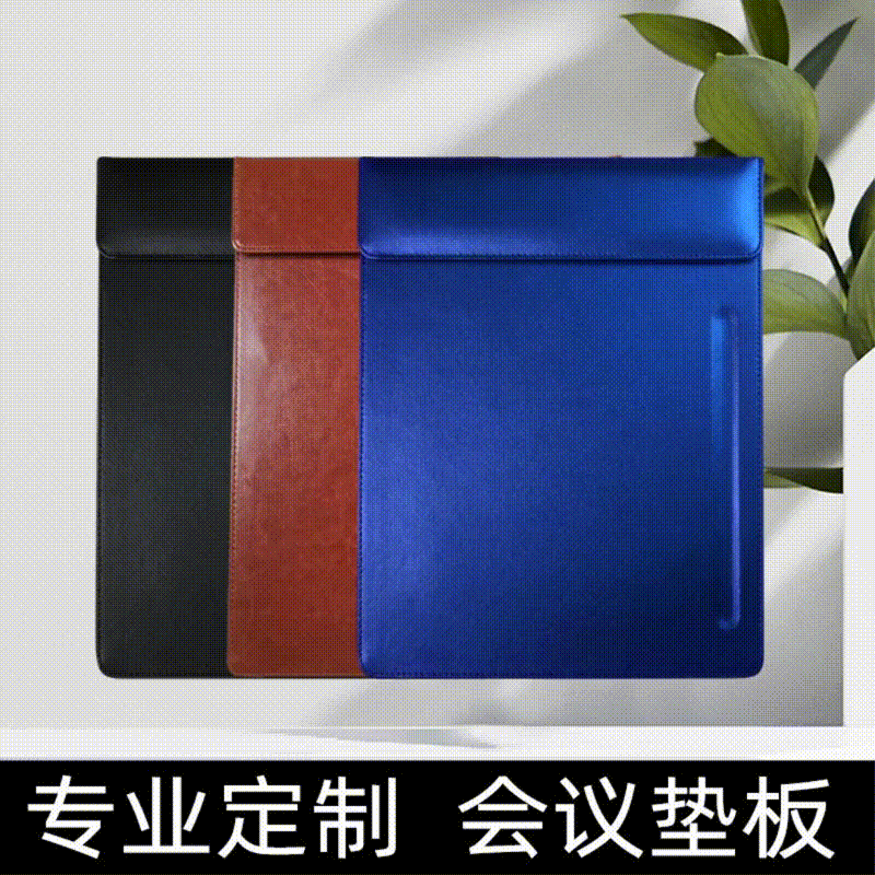 En stock Archivo de madera contrachapada A4 escritura se puede configurar con ranura de la pluma imitación cuero pu negocios Hotel Conferencia Mat menú clip