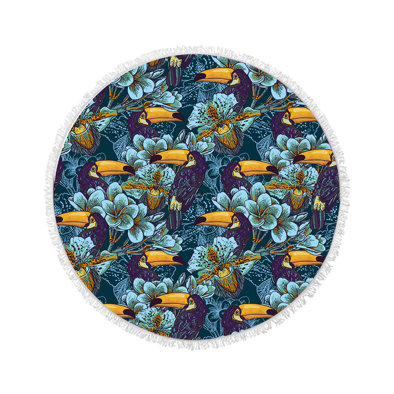 Toalla de playa redonda ultrafina de vacaciones en la playa de impresión digital fibra de baño absorbente de secado rápido absorbente de sudor Toalla de baño