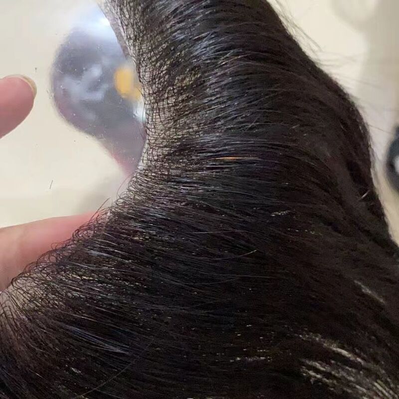 Wig Pieces Men's Front False Bangs M-shaped Hearline Stickers Wig Stickers Real Hair Bangs Full Human Hair Natural