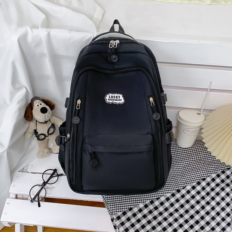 Mochila escolar, estudiante universitaria, estilo minimalista japonés, color puro, simple y versátil, mochila para estudiante de secundaria, campus de nicho