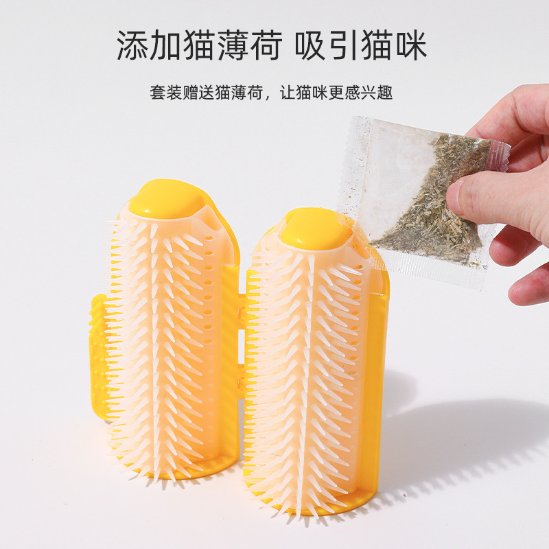 Gato esquina de la pared de la pelo de frotar, pellizco de pellizco, artefacto mágico de masaje para mascotas, cepillo de pellizco flotante, artículos para mascotas
