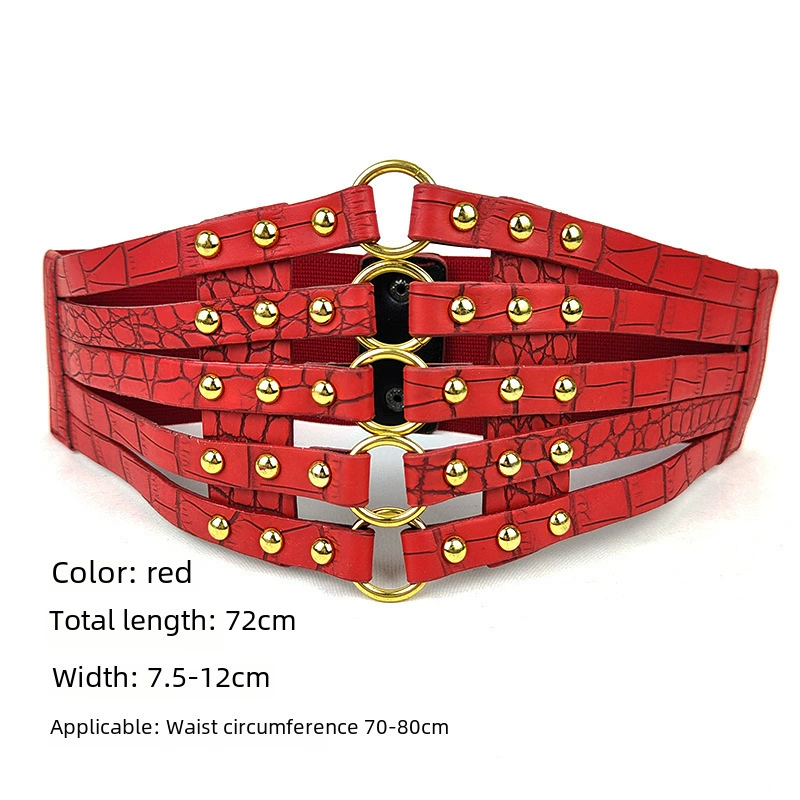 Fashionable retro waist belt, universal down jacket, decorations, skirt, ring, European style