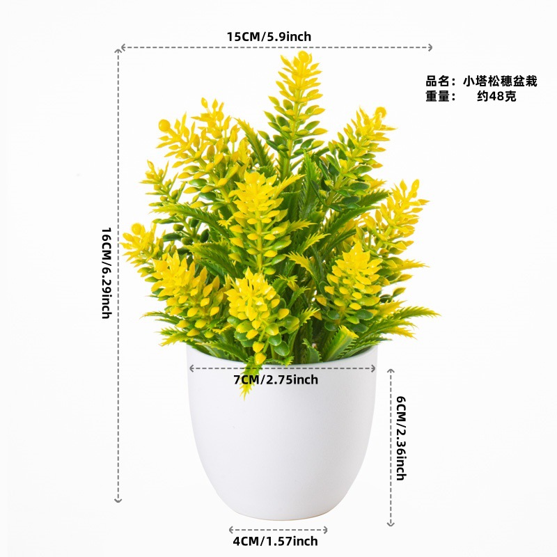 Planta Artificial en Maceta para Escritorio de Plástico, Decorativa, para Sala de Estar