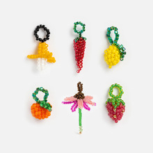 成品串珠十二生肖蛇手工编织蛇年对蛇小动物金蛇生肖钱锁配饰挂件