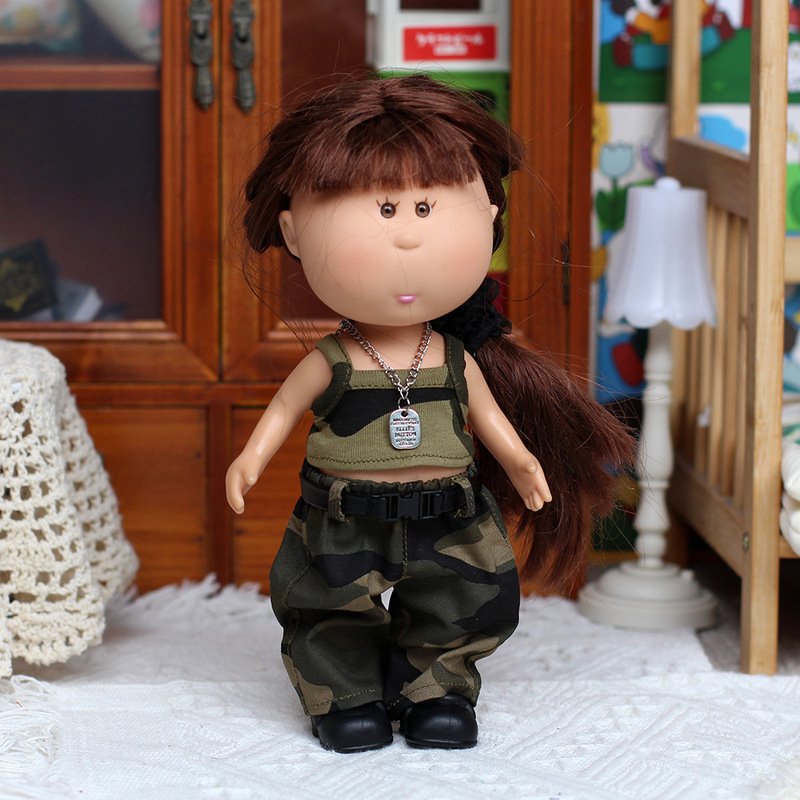 24cm Spanish Potato Doll Clothes Cool Camouflage Vest Camouflage Pants Vinyl Potato Doll Mia Doll Clothes