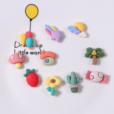 新款植物花朵房子樹脂配件 diy手工裝飾微景觀貼片滴膠手機殼美容