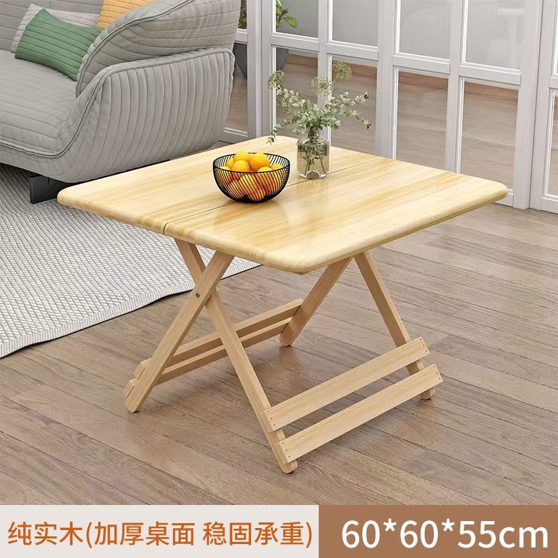 Mesa plegable de madera sólida mesa de comedor casera pequeña mesa de comedor cuadrada simple mesa de comedor portátil de alquiler