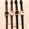 Cute watch, retro dial for beloved, Korean style, simple and elegant design, for secondary school, thin strap, small dial