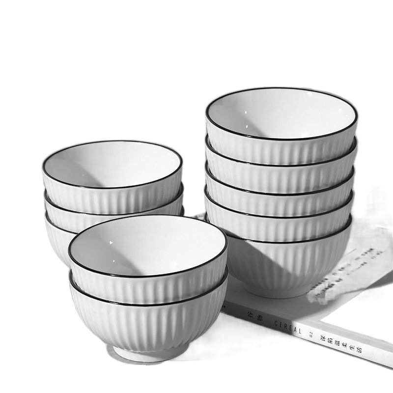 鍋碗の瓢箪盆の露店の卸売りの茶碗の陶磁器の碗の家庭用のご飯の碗の厚い顔の碗のご飯の碗のスープの碗の磁器の碗の熱いです。|undefined