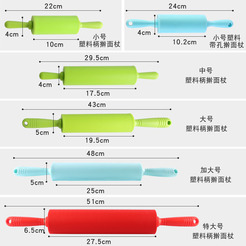 Rolling pin with silicone non-stick surface for making dumplings and noodles, suitable for home use and wholesale.
