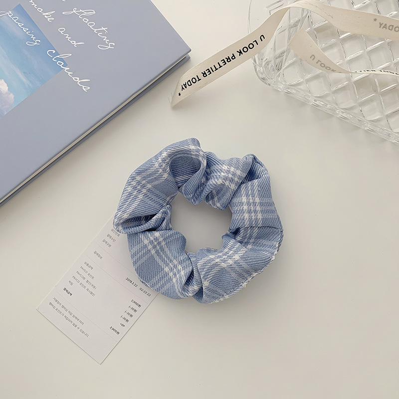 Encaje de flor coreana Encaje de intestino grueso Anillo de cabello femenino Cabeza de flor de viento pastoral Cuerda de cabeza de bola de gran tamaño Accesorios para el cabello de alta calidad