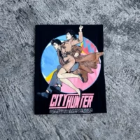 WHO CARE Ретро Энциклопедия CITYHUNTERblacktee Город Охотник Черная футболка с короткими рукавами
