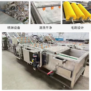 武汉鸭货清洗加工流水线 全自动鸭脖清洗机 鼓泡喷淋鱼虾涡流清洗