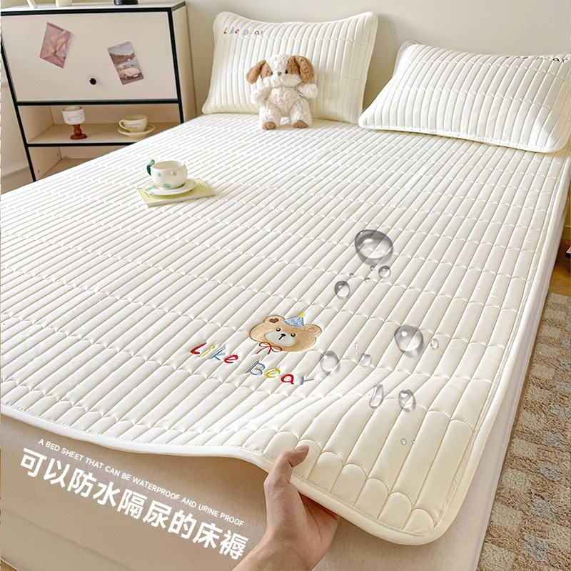 Category a Maternal and Infant Kidsren's Waterproof Urine-Proof Quilted Bed Sheet Three-Piece Set Simmons Mattress Dust-Proof Protective Cover Wholesale