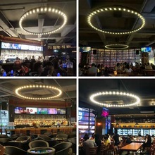 LED酒吧燈夜場嗨吧氛圍吊燈吧台裝飾氣氛清吧鐵藝吊頂餐廳環形燈