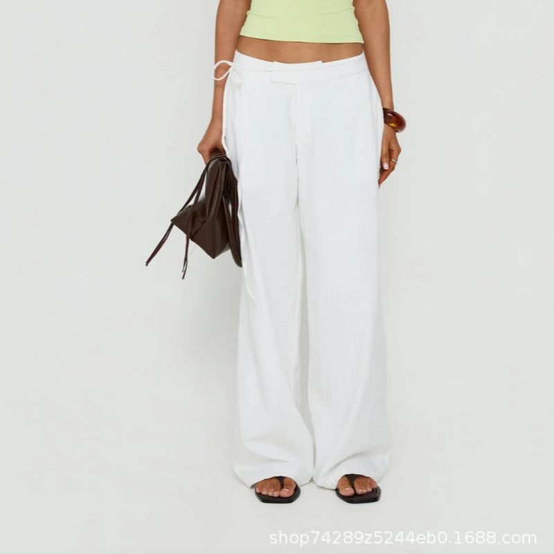 2026 Summer New Cross-Border Product: European and American Women's Ice-Feel Casual Straight-Leg Loose Draped Floor-Length Pants 2026 Summer New Cross-Border Product: European and American Women's Ice-Feel Casual Straight-Leg Loose Draped Floor-Length Pants