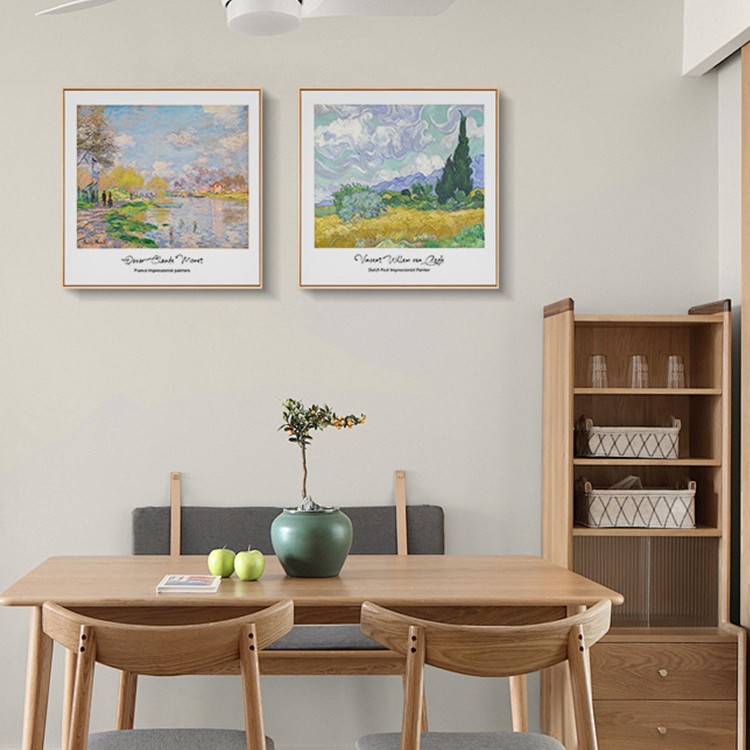 十七芸術ゴッホ莫奈原木風小清新装飾掛け絵世界名画客間レストラン小衆油絵